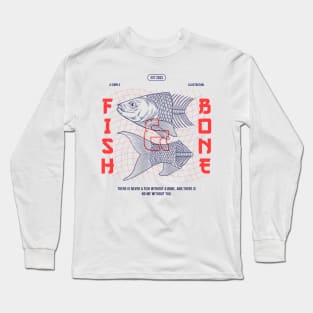 Fish & Bone design Long Sleeve T-Shirt